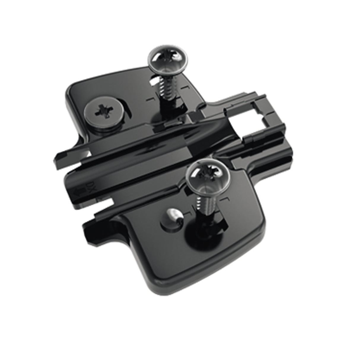 Монтажная планка крестообразная System 8099 Hettich Direct, для Sensys, LR37, D3, со штифтами и специальными винтами, с эксцентриком, черный обсидиан