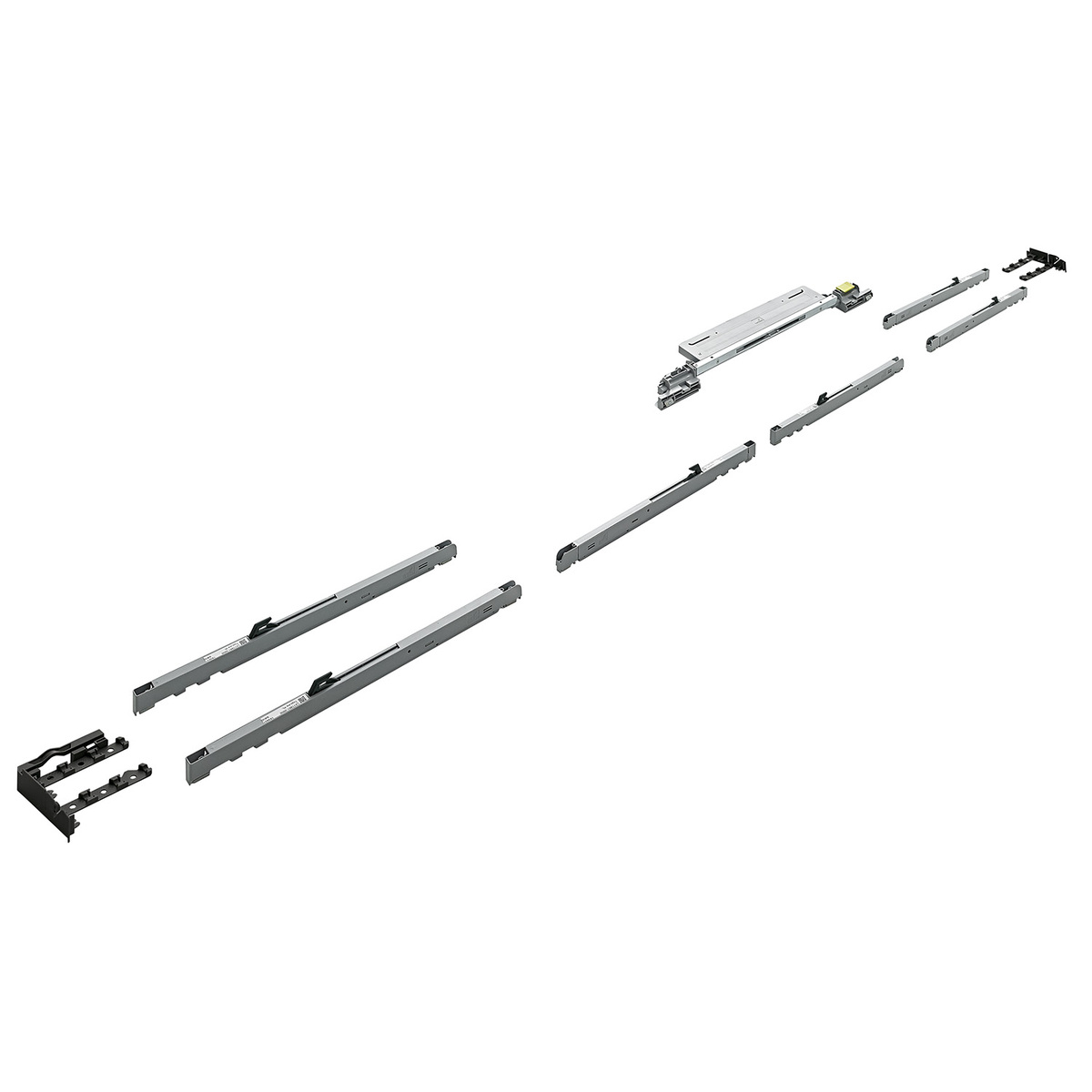 Комплект демпферов Silent System TopLine XL для 3 дверей, 15-35 кг, с демпфером для средней двери, цвет черный/серый