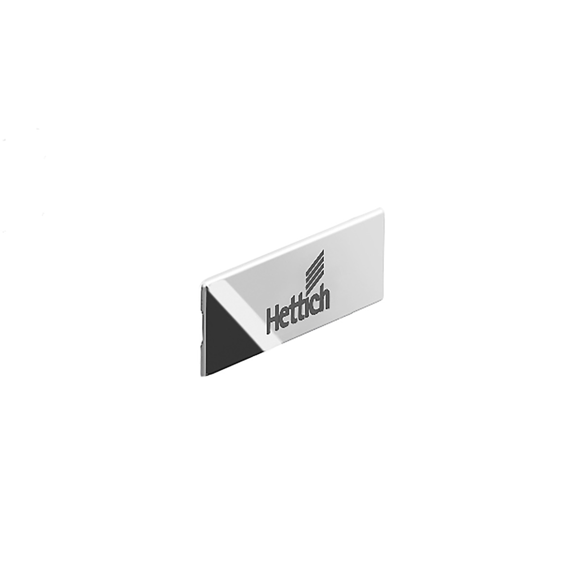 Заглушка на боковину InnoTech Atira, с логотипом Hettich, цвет серый / под хром