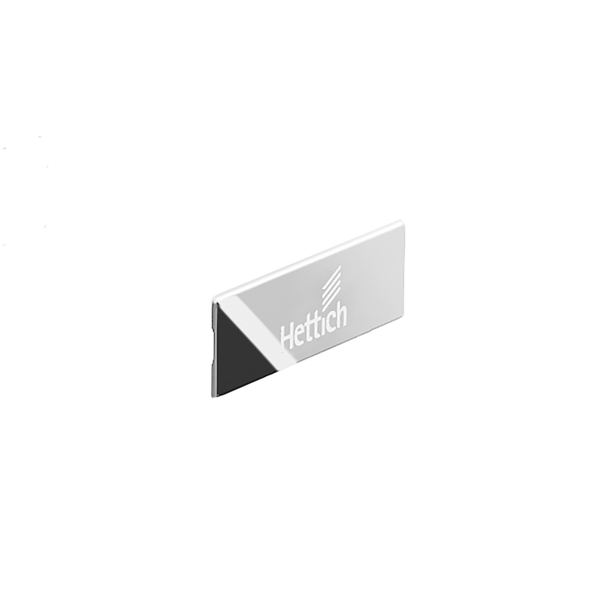 Заглушка на боковину InnoTech Atira, с логотипом Hettich, цвет белый / под хром