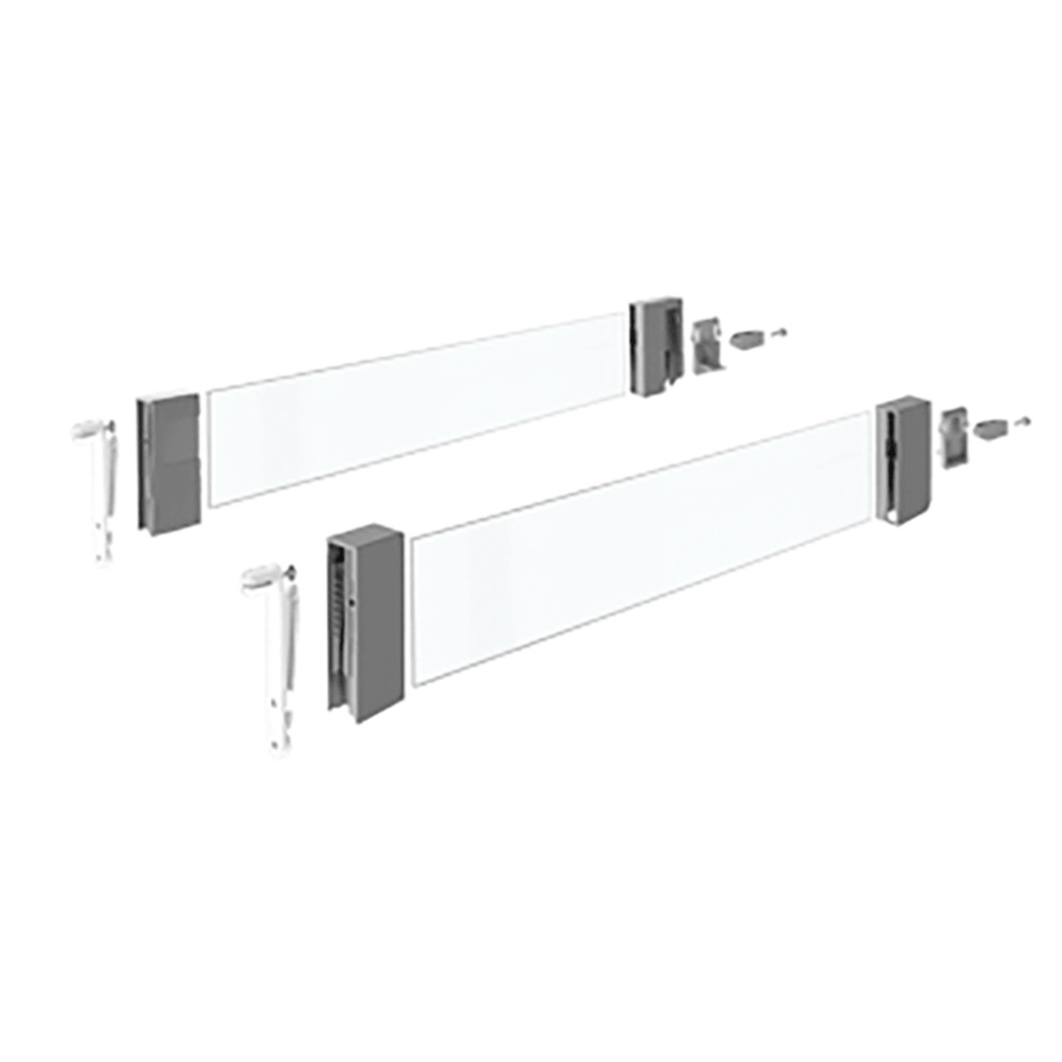 Комплект надставок на боковину DesignSide InnoTech Atira, H144, NL260, стекло, цвет антрацит