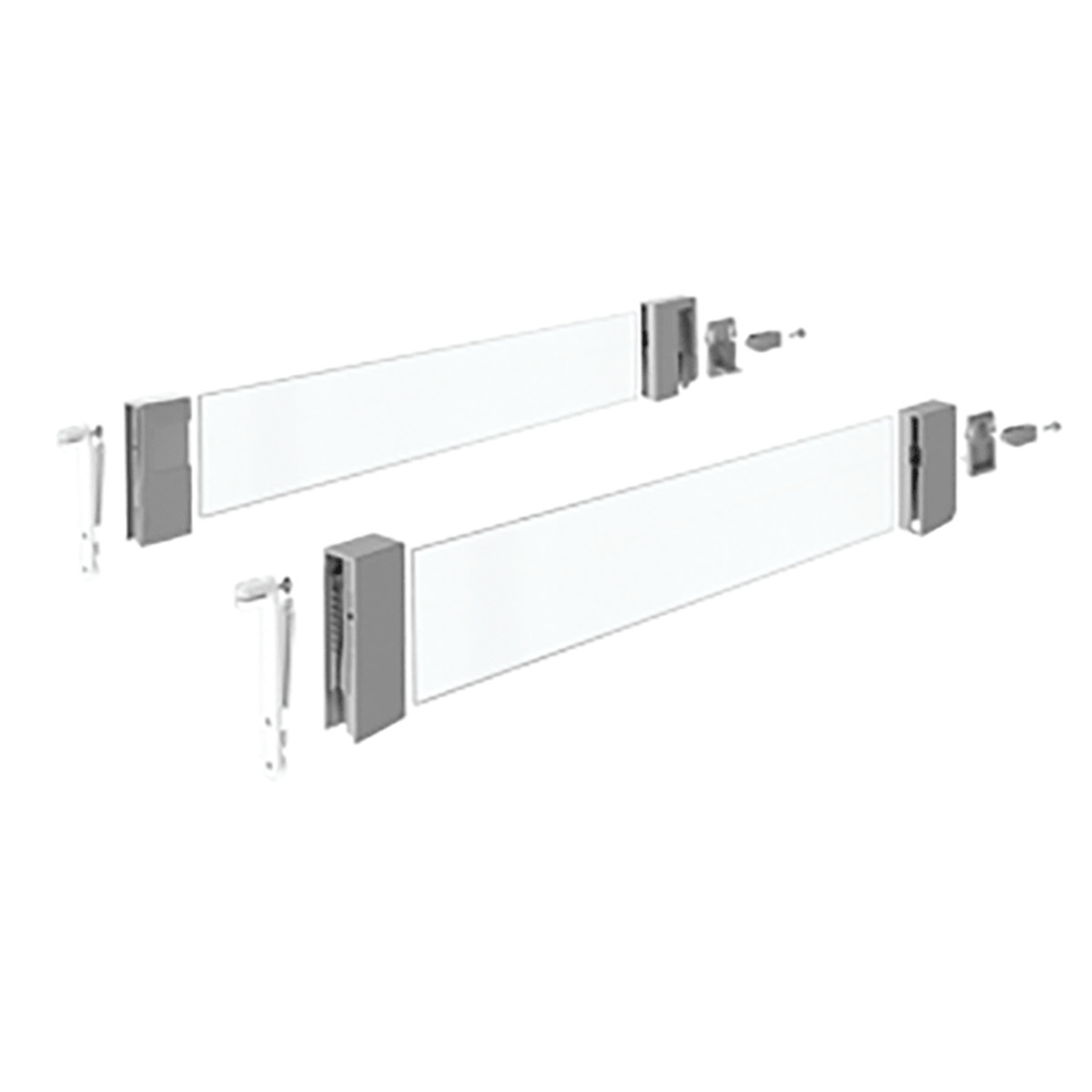 Комплект надставок на боковину DesignSide InnoTech Atira, H144, NL260, стекло, цвет серый