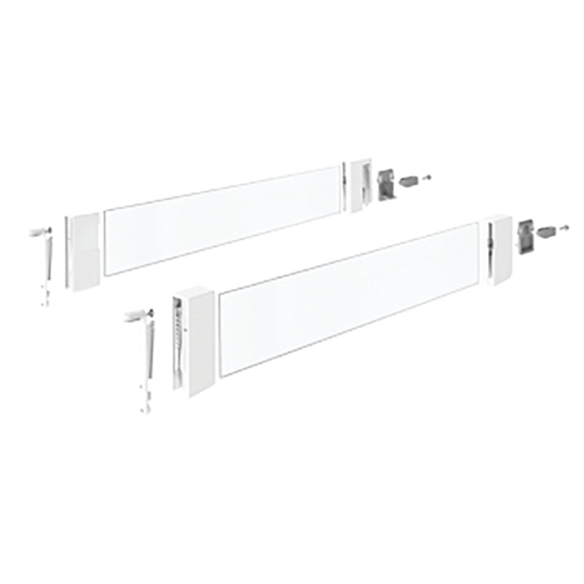 Комплект надставок на боковину DesignSide InnoTech Atira, H144, NL260, стекло, цвет белый
