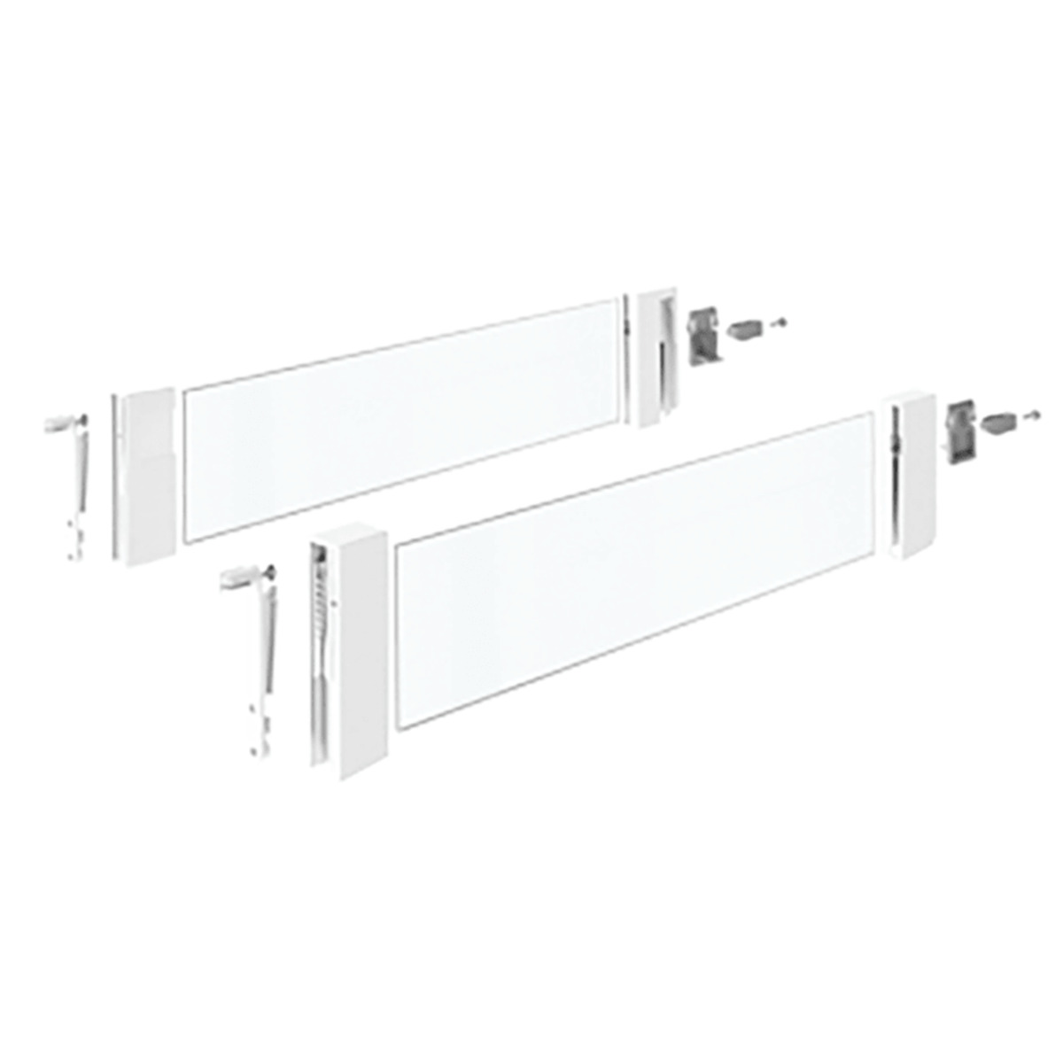 Комплект надставок на боковину DesignSide InnoTech Atira, H176, NL260, стекло, цвет белый