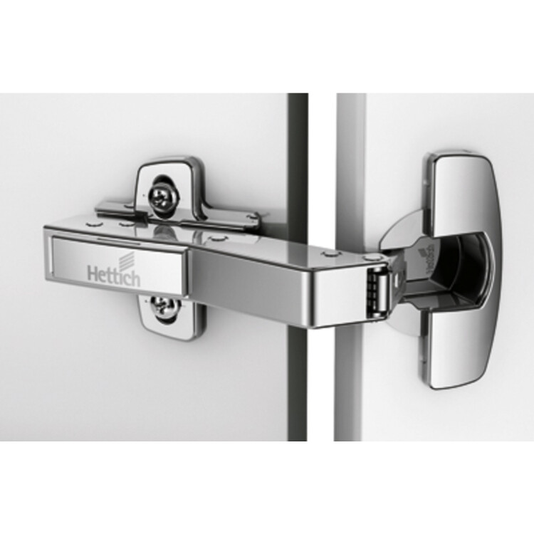 Петля HETTICH Sensys 8639I W45 (B-25) 95°, угловая, для дверей 15-28 мм, вкладная, с доводчиком, диаметр 35 мм, под саморезы, никель