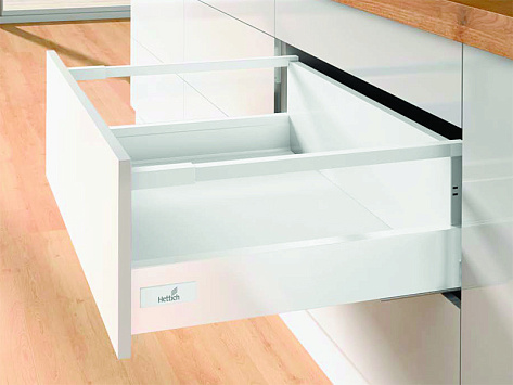 Комплект ящика Hettich InnoTech Atira, полное выдвижение, H176, NL260, Push to open, белый, арт. 9336685